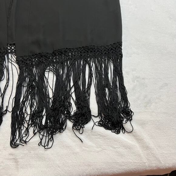 Forever 21 Open Front Long Line Kimono w/ Fringe Hem Size Medium Boho Minimalist - Picture 4 of 6